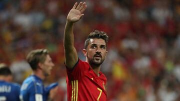 David Villa con la Selección.