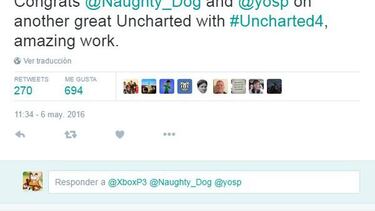 Microsoft felicita a SONY por el éxito de Uncharted 4