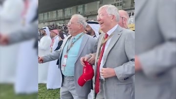 Caballo de Sir Alex Ferguson gana carrera y esta es la celebración