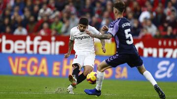 Banega, en el Sevilla-Valladolid