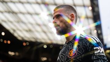 MANCHESTER, ENGLAND - OCTOBER 16:David de Gea of Manchester United walks off after the Premier League match between Manchester United and Newcastle United at Old Trafford on October 16, 2022 in Manchester, England. (Photo by Ash Donelon/Manchester United via Getty Images)