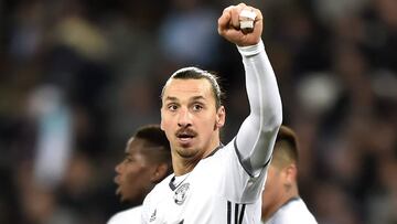 Zlatan celebrates a goal