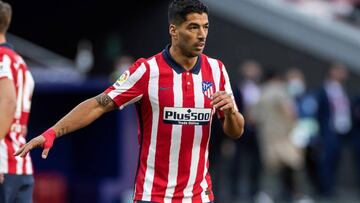 MADRID, 27/09/2020.- El delantero uruguayo del Atlético de Madrid Luis Suárez durante el partido de la tercera jornada de Liga que disputan ante el Granada en el Estadio Wanda Metropolitano en Madrid. EFE/Rodrigo Jiménez.
