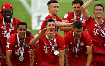 Robert Lewandowski durante la celebración. 