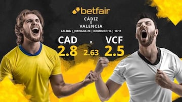 Cádiz CF vs. Valencia CF: horario, TV, estadísticas, clasificación y pronósticos