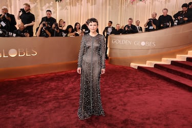 Ginnifer Goodwin posa en la alfombra roja durante la 83ª edición de los Globos de Oro en Beverly Hills.