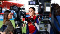 La defensa británica Lucy Bronze, durante un Media Day del Barcelona.