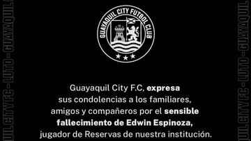 Comunicado del Guayaquil City anunciando la noticia.