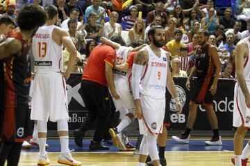 España-Bélgica. Lesión de Sergio Llull.