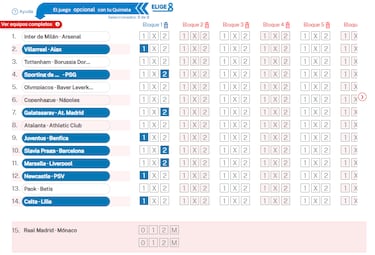 Elige 8 de La Quiniela jornada 36 - 20/1/26 