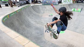 DES MOINES, IOWA - MAY 20:  Julia Benedetti of Spain  competes in the Women&#039;s Park Open qualifier during the 2021 Dew Tour on on May 20, 2021 in Des Moines, Iowa. (Photo by Sean M. Haffey/Getty Images)