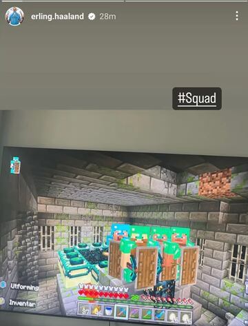 Una imagen del videojuego Minecraft, al que juega Haaland con sus amigos.