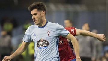 Jozabed S&aacute;nchez, durante un partido contra Osasuna en Bala&iacute;dos durante la temporada 2016-2017.