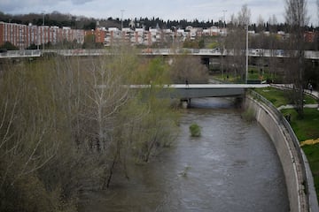 Crecida del ro Manzanares en el parque de Madrid Ro, a 20 de marzo de 2025, en Madrid (Espa?a). 