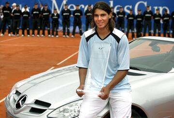 Rafa Nadal en el Torneo de Stuttgart de 2005, ganó a Gastón Gaudio 6-3, 6-3, 6-4. 