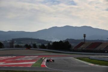 Sebastian Vettel en el tercer día de pretemporada en Montmeló.