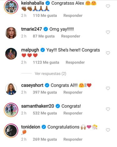 Famosos y futbolistas felicitan a Alex Morgan por nacimiento de su hija