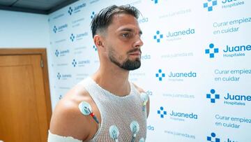 Martin Valjent, central del RCD Mallorca pasando las pruebas médicas de pretemporada.