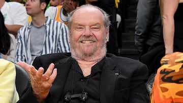 Jack Nicholson attends a playoff basketball game