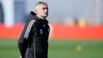 Fran Escribá, durante un entrenamiento del Granada.