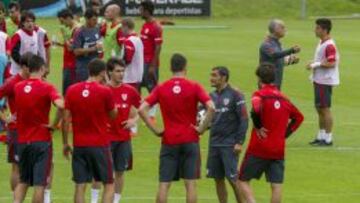 Valverde durante un entrenamiento.