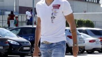 Negredo, a su llegada a Las Rozas.