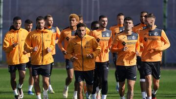 El Getafe en pleno entrenamiento.