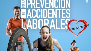 Cartel promocional de la Carrera Solidaria por la Prevención de Accidentes Laborales organizada por Nalanda en Las Rozas.