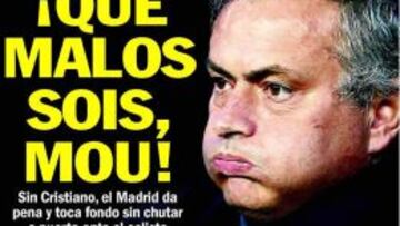 El diario catalán centra sus críticas en Mourinho.