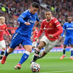 James y Mina, poco aporte en derrota del Everton ante United