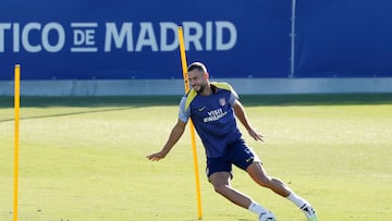 Hancko, en el entrenamiento del Atlético.