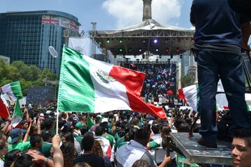 Las imágenes del Ángel de la Independencia en el festejo por el pase a octavos