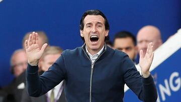 Soccer Football - Premier League - Leicester City v Arsenal - King Power Stadium, Leicester, Britain - April 28, 2019 Arsenal manager Unai Emery during the match REUTERS/David Klein EDITORIAL USE ONLY. No use with unauthorized audio, vid