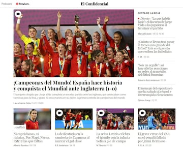 La victoria de España en las portadas de la prensa