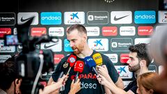 Víctor Claver, alero de la Selección, en rueda de prensa.