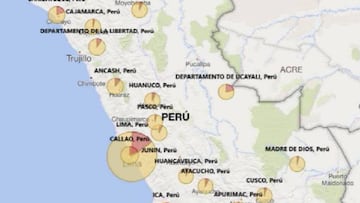 Mapa de casos por coronavirus por región en Perú: hoy, 3 de julio