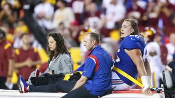 New York Giants lineman Nick Gates is recovering in a Virginia hospital, after his horrific leg break last week against the Washington Football team.