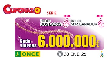 Cuponazo de la ONCE: comprobar los resultados del sorteo hoy, viernes 30 de enero