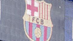 Escudo en el palco del Camp Nou. 