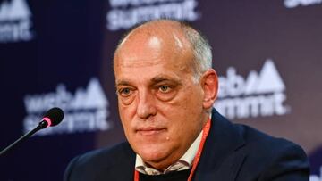 Lisbon , Portugal - 2 November 2022; Javier Tebas, President, La Liga at Media Village during day one of Web Summit 2022 at the Altice Arena in Lisbon, Portugal. (Photo By Ben McShane/Sportsfile for Web Summit via Getty Images)