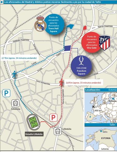 Las Fan Zones est¨¢n a tres kil¨®metros del estadio