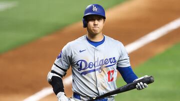 MIAMI, FLORIDA - SEPTEMBER 18: Shohei Ohtani #17 of the Los Angeles Dodgers reacts after striking out against the Miami Marlins during the eighth inning of the game at loanDepot park on September 18, 2024 in Miami, Florida. Megan Briggs/Getty Images/AFP (Photo by Megan Briggs / GETTY IMAGES NORTH AMERICA / Getty Images via AFP)