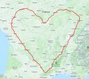 Nuevo récord Guinness en Strava: un corazón gigante de 2.172 kilómetros