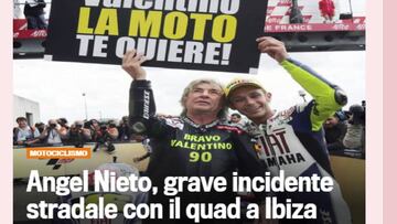Los medios italianos se volcaron con la actualidad del accidente de Ángel Nieto.