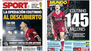Portadas de los diarios Sport y Mundo Deportivo del día 1 de diciembre.