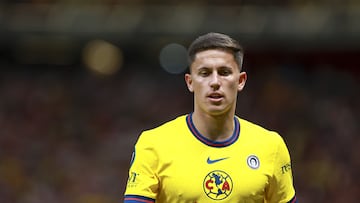 Brian Rodriguez of America during the round of 16 first leg match between Guadalajara and America as part of the CONCACAF Champions Cup 2025, at Akron Stadium on March 05, 2025 in Guadalajara, Jalisco, Mexico.