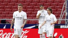 Kroos y Modric, con Benzema en un partido del Real Madrid. 