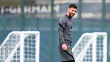 Messi en un entrenamiento