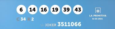La Primitiva: comprobar los resultados del sorteo de hoy, sábado 16 de marzo