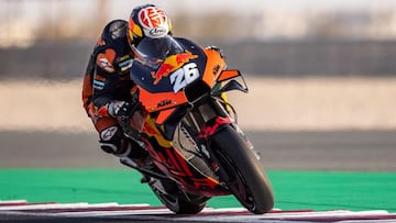 Dani Pedrosa durante unos test con KTM de la temporada 2021.